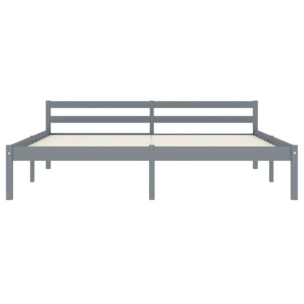 Vidaxl bedframe massief grenenhout grijs 160x200 cm