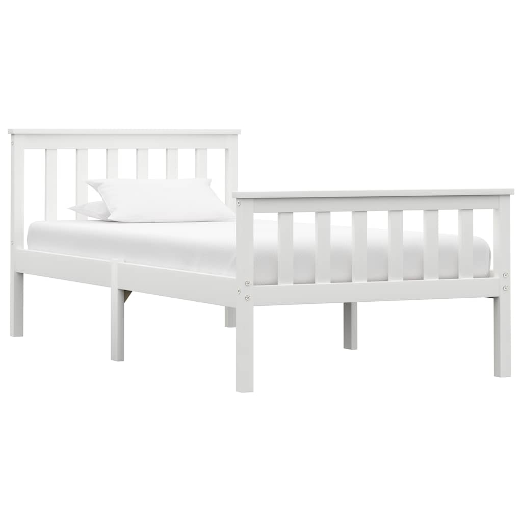 Vidaxl bedframe massief grenenhout wit 100x200 cm
