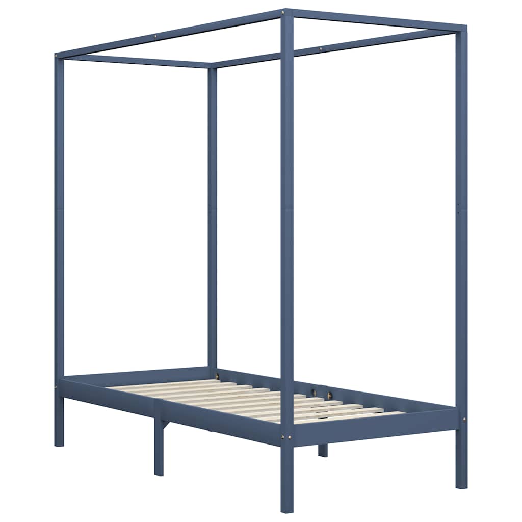 Vidaxl hemelbedframe massief grenenhout grijs 100x200 cm