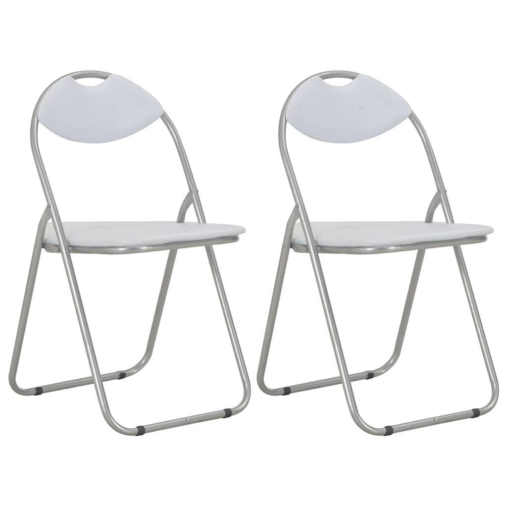 Vidaxl eetkamerstoelen inklapbaar 2 st kunstleer wit