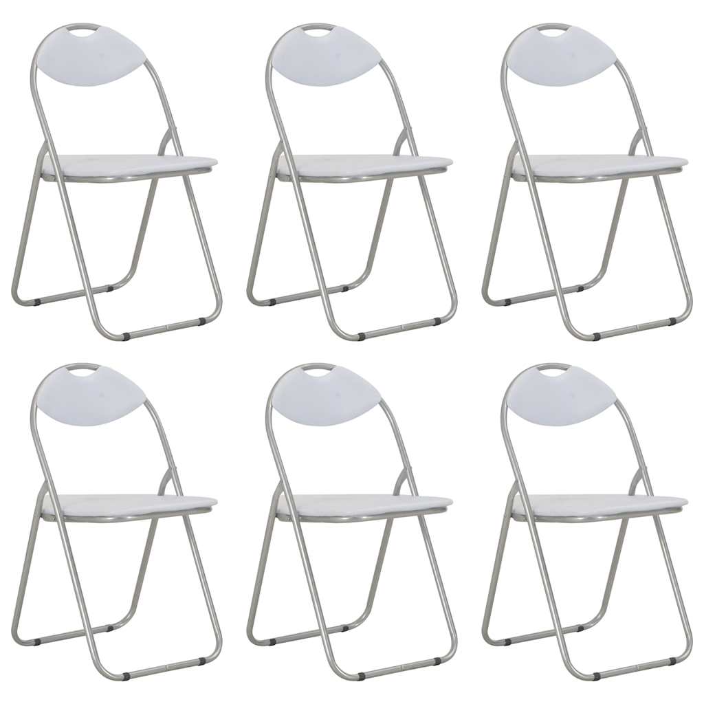 Vidaxl eetkamerstoelen inklapbaar 6 st kunstleer wit