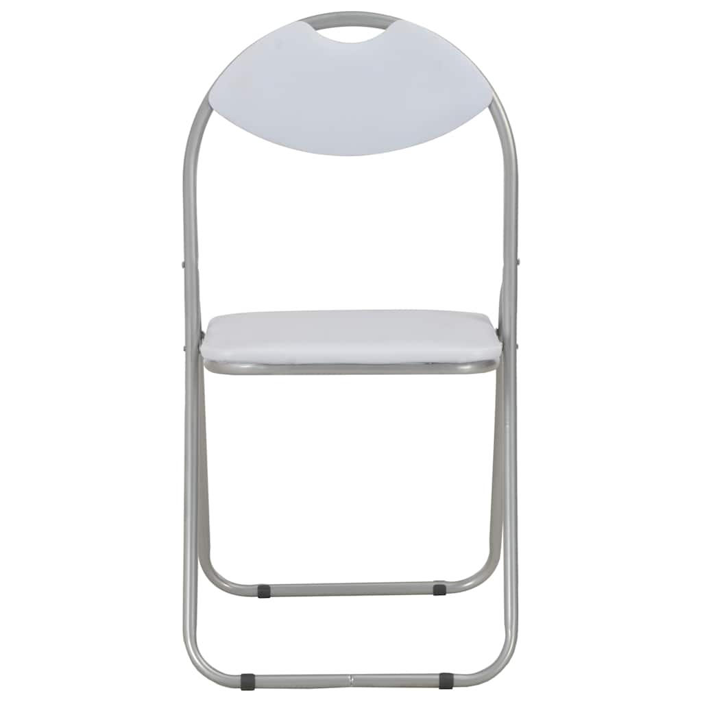 Vidaxl eetkamerstoelen inklapbaar 6 st kunstleer wit