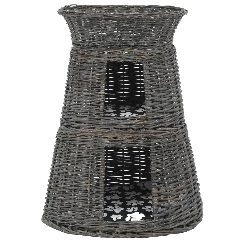 Vidaxx 3-teiliges Katzenkorb-Set mit Kissen 47x34x60 cm Weide