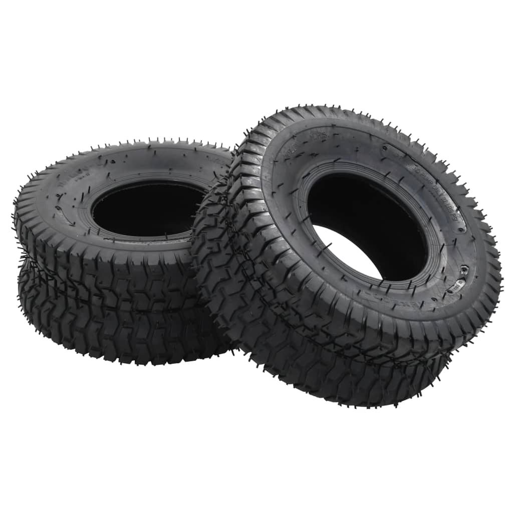 VIDAXL 4-teilig Schubkarree und Innenreifen Set 15x6.00-6 4PR Gummi