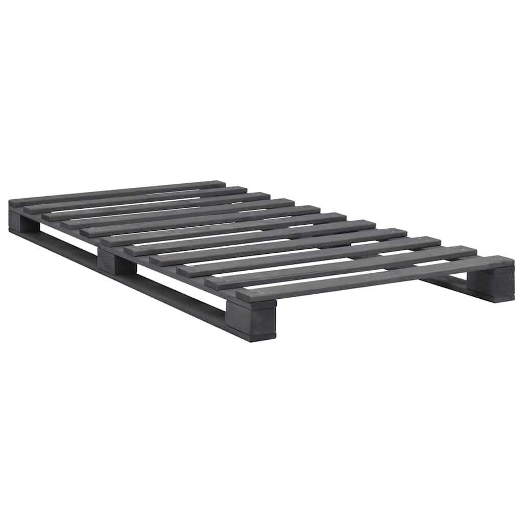 Vidaxl bedframe pallet massief grenenhout grijs 90x200 cm