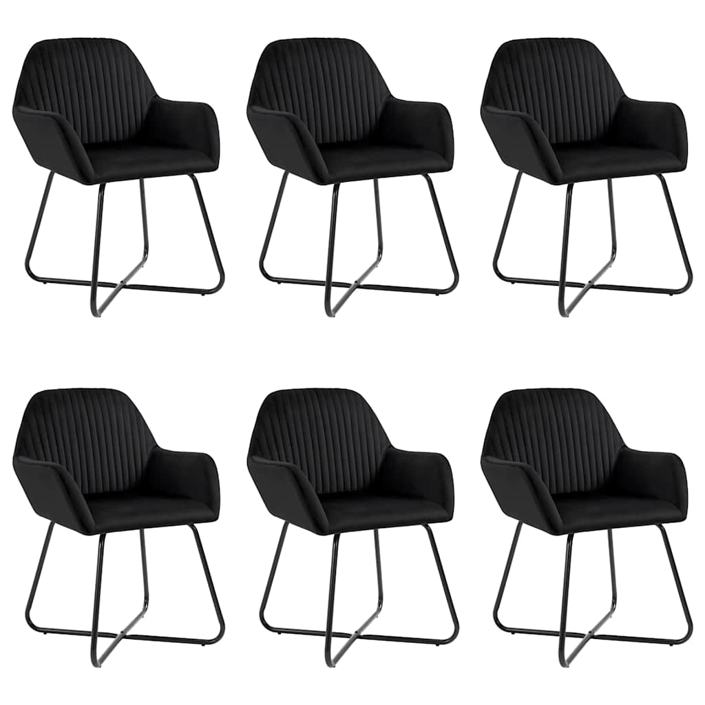 Vidaxl eetkamerstoelen 6 st fluweel zwart