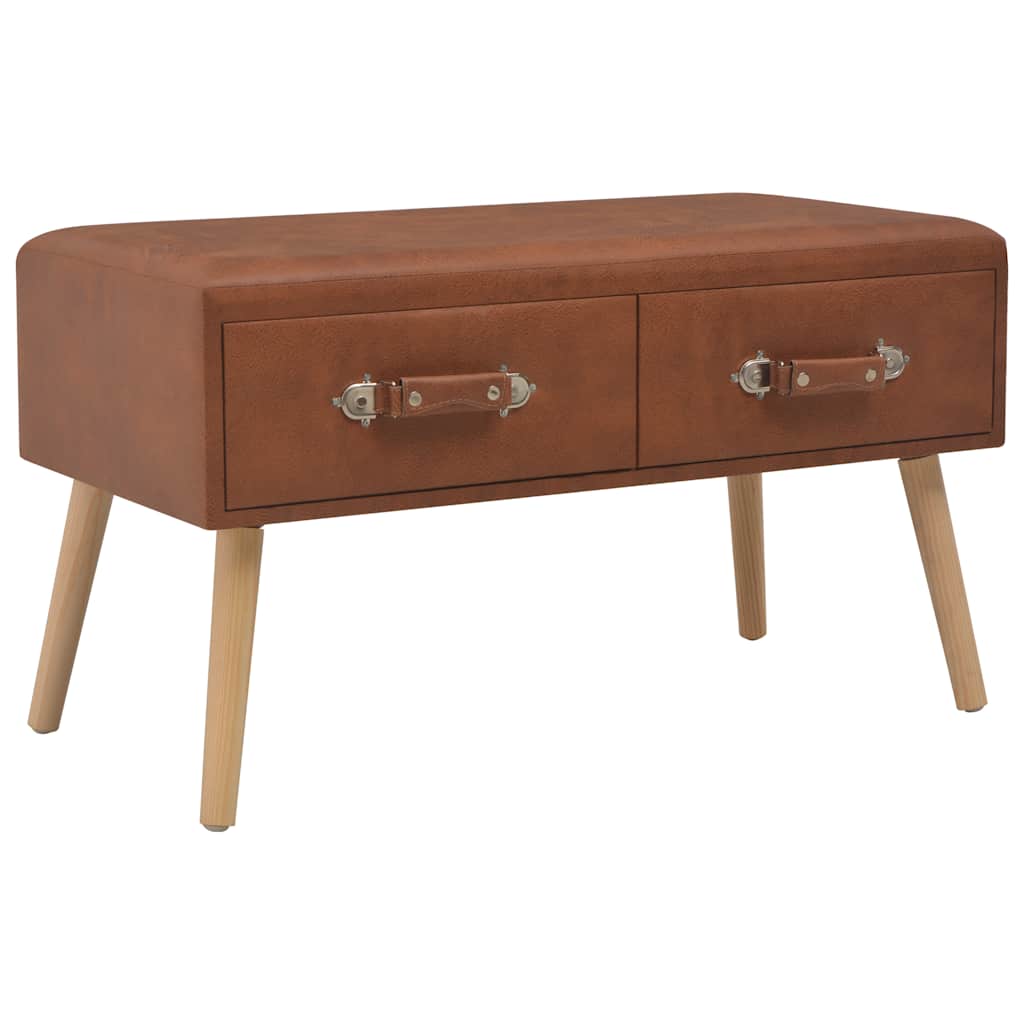 Vidaxl bank met lades 80 cm kunstleer bruin