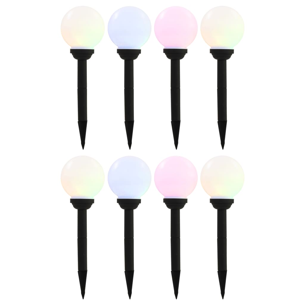 VidaXL Solarlampen 8 Stk. LED rund 15 cm RGB