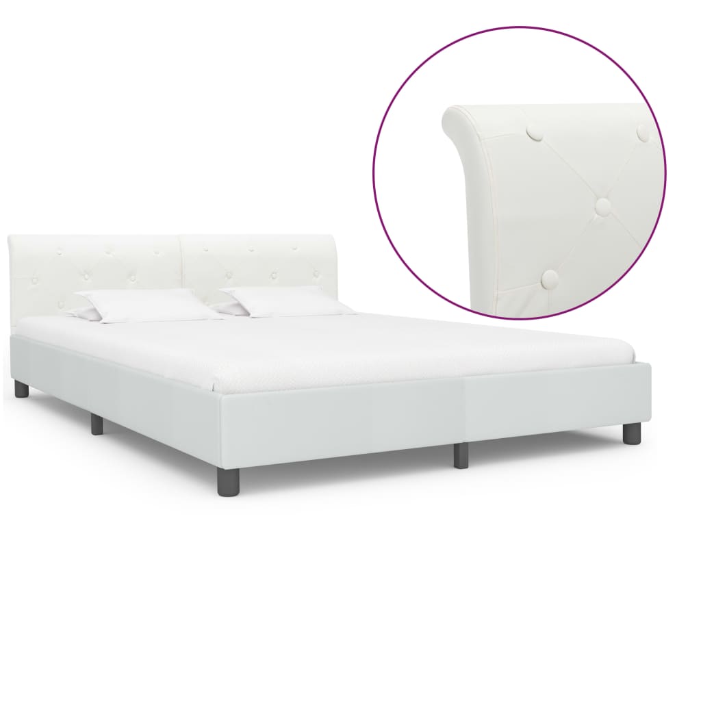 Vidaxl bedframe kunstleer wit 160x200 cm
