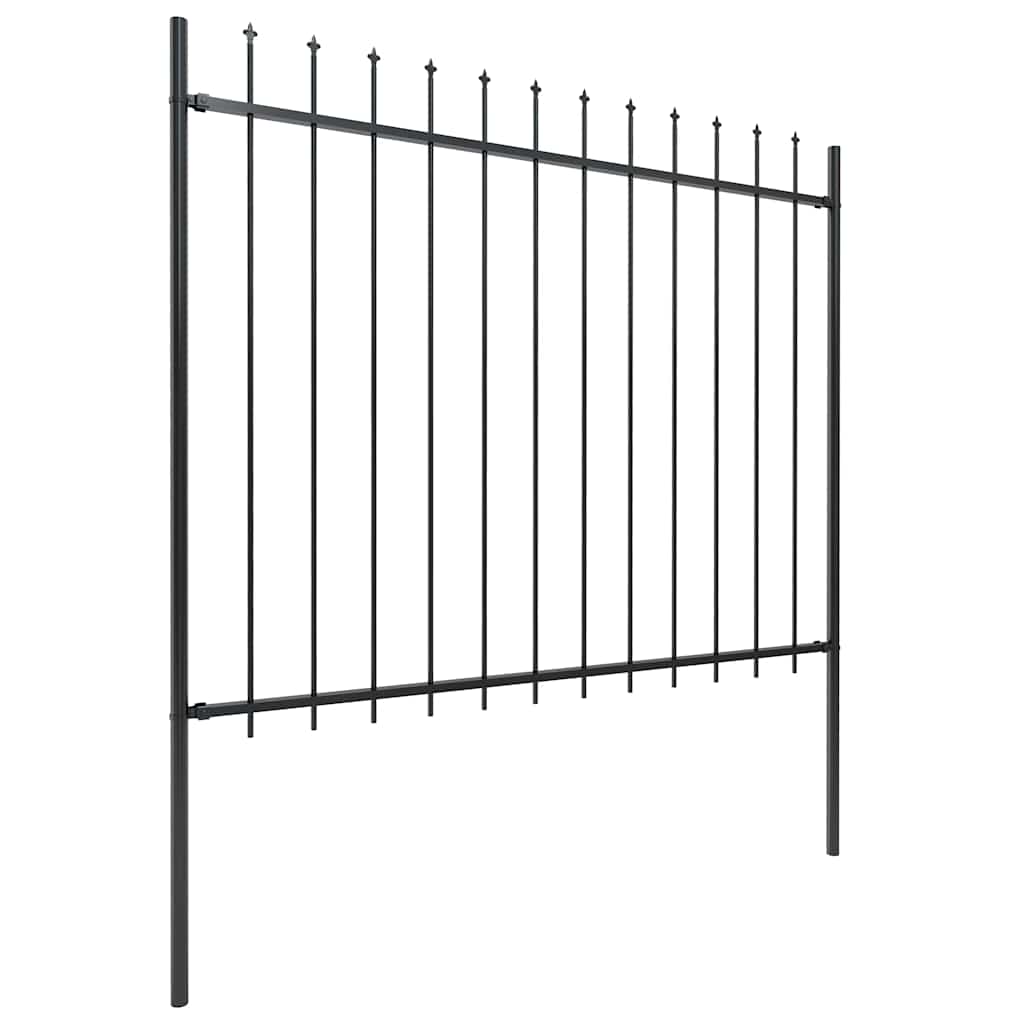 Vidaxl Gartenzaun mit Spears Top 3,4x1,5 m Stahlschwarz