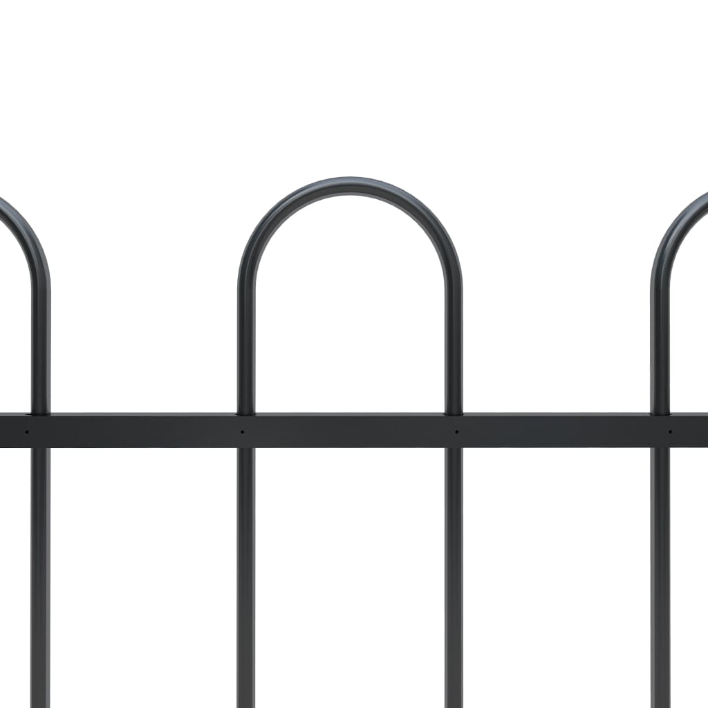 Vidaxl Gartenzaun mit runden Top 10,2x1 m Stahlschwarz