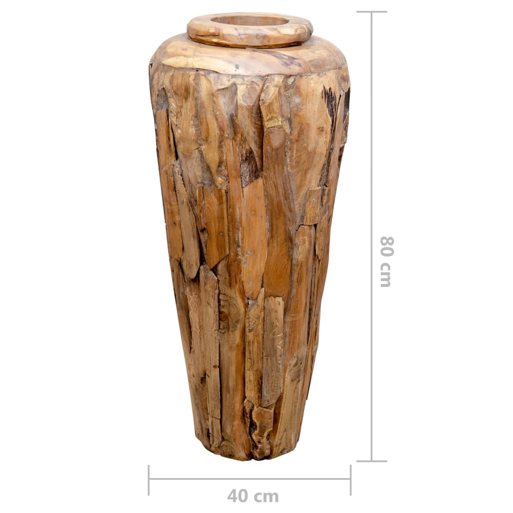 VidaXL Dekovase 40x80 cm aus massivem Teakholz