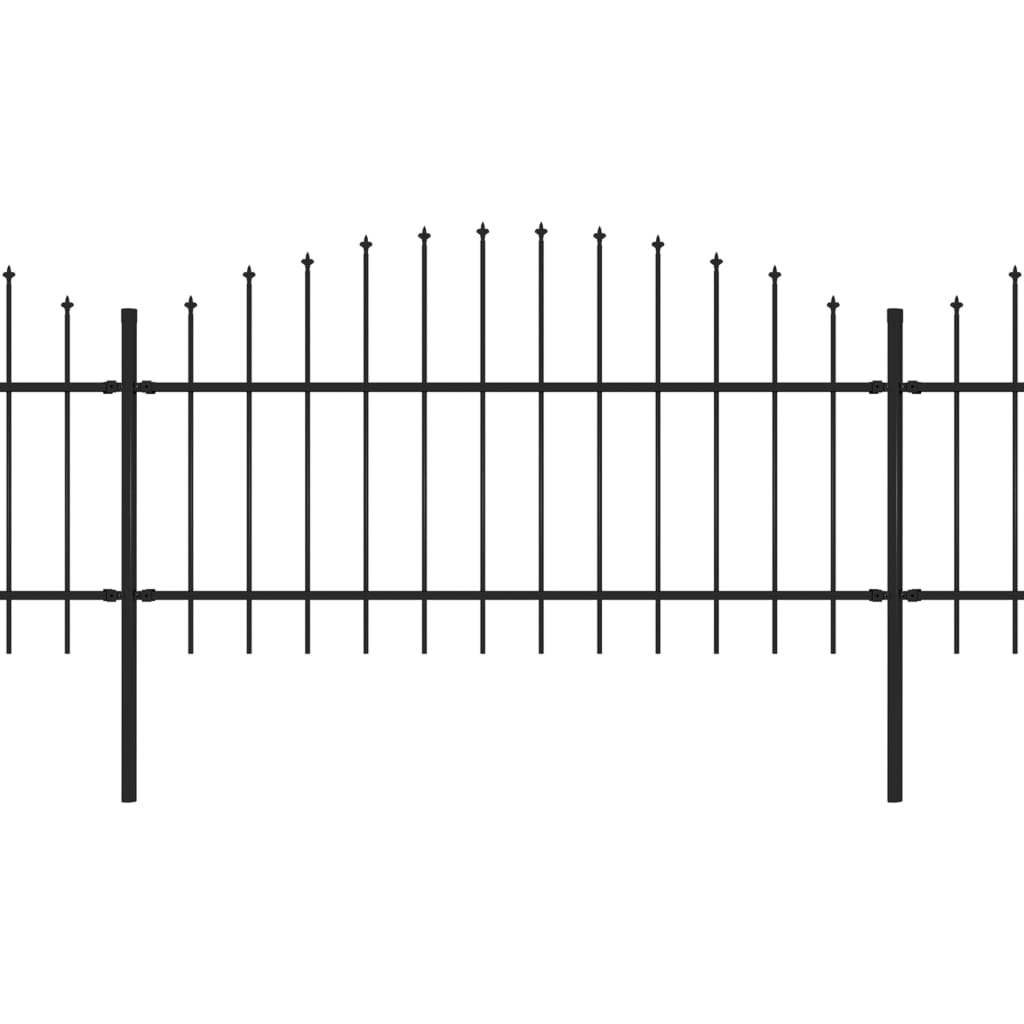 Vidaxl Gartenzaun mit Speerentop (1-1.25) x15,3 m Stahlschwarz