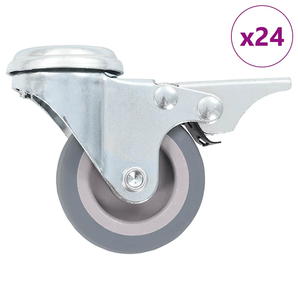 VidaXL 24 Stück Lenkrollen mit Bolzenlöchern 50 mm