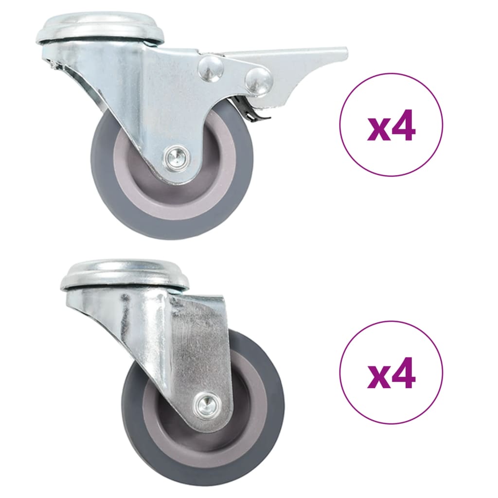 VidaXL 8 Stück Lenkrollen mit Bolzenlöchern 50 mm