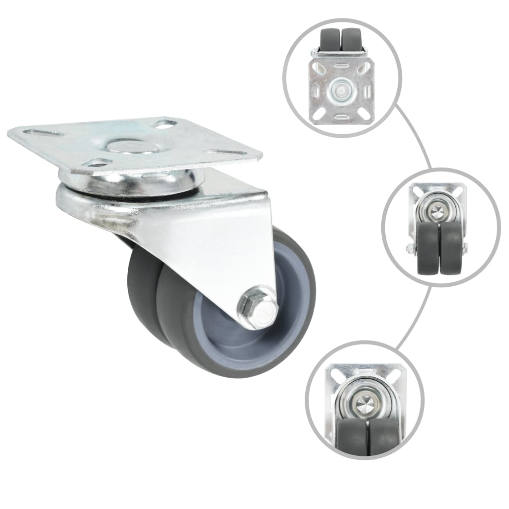 VidaXL 8 Stück Lenkrollen doppelt 50 mm