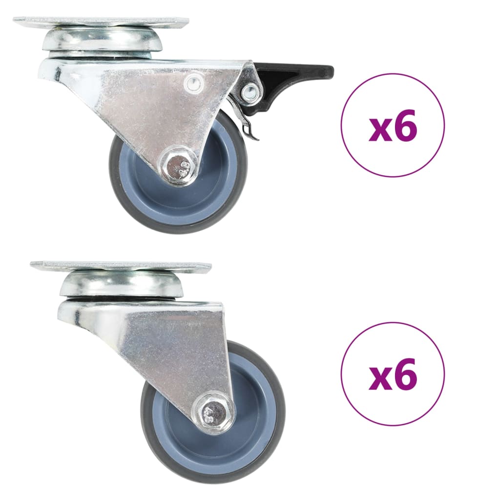 VidaXL 12 Stk. Rollen doppelt 50 mm