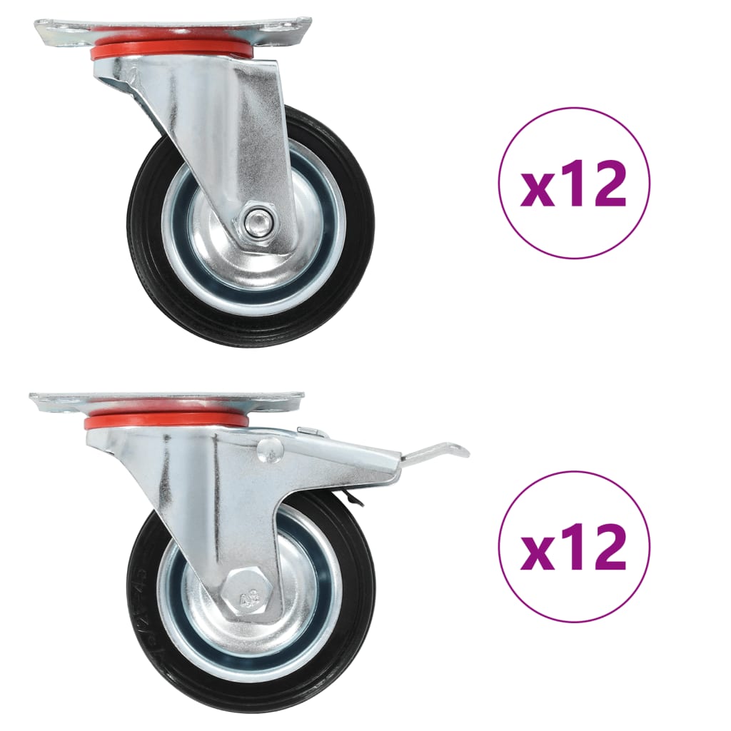 VidaXL 24 Stück Lenkräder 75 mm