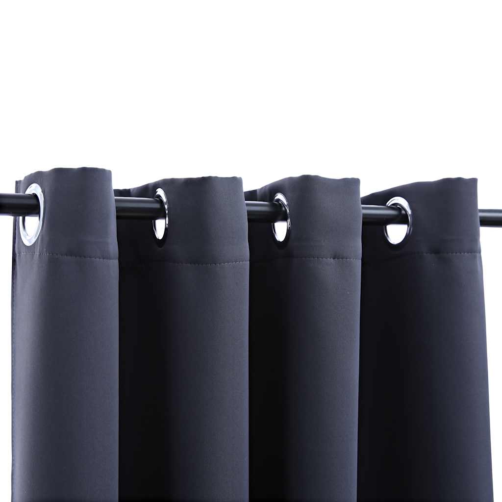 VIDAXL -Vorhänge Blackout mit Ringen 2 ST 140x225 cm Anthrazit