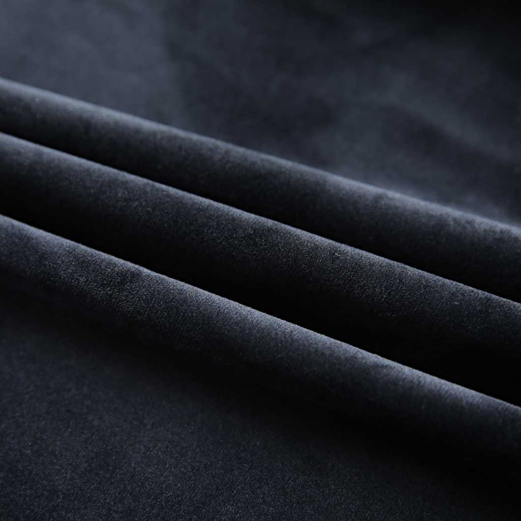 Vidaxl Vorhänge Blackout 2 STs mit Haken 140x225 cm Samt schwarz