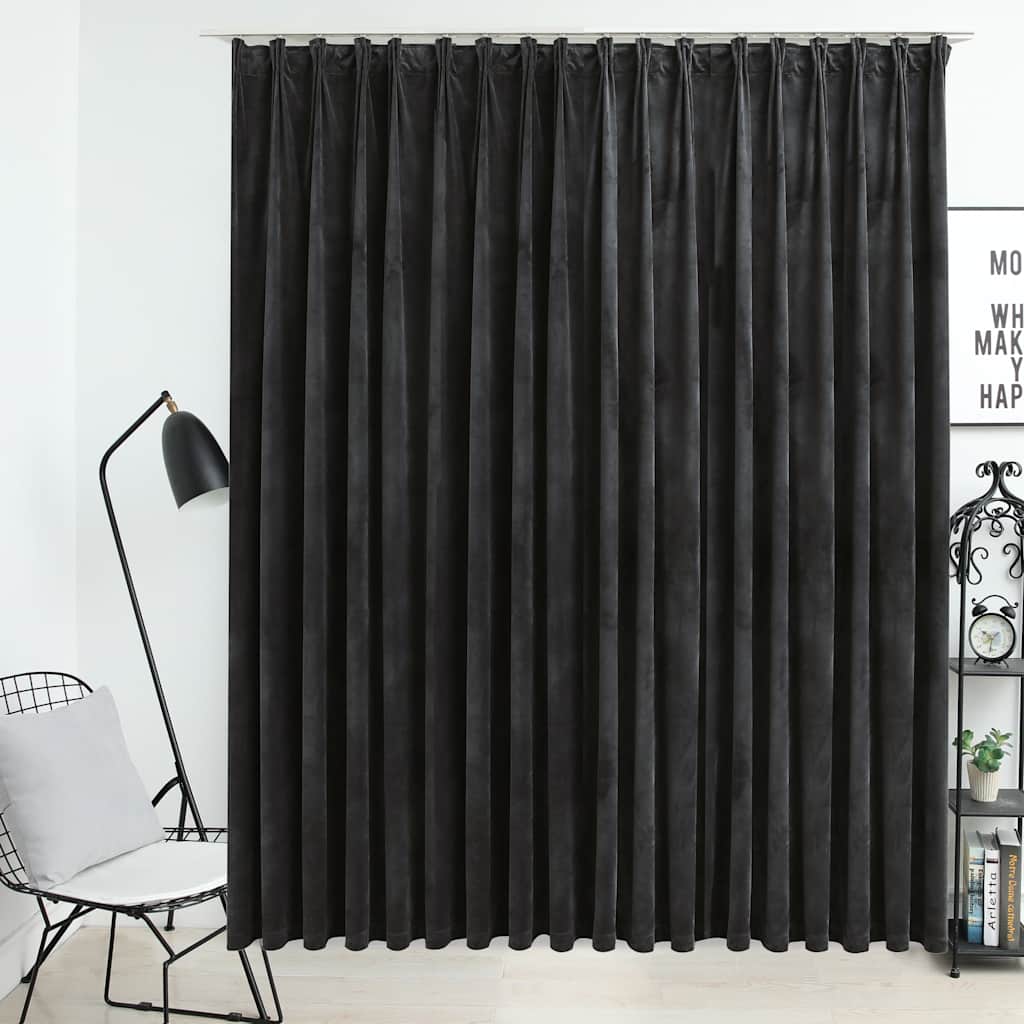 Vidaxl -Vorhang Blackout mit Haken 290x245 cm Samt -Anthrazit