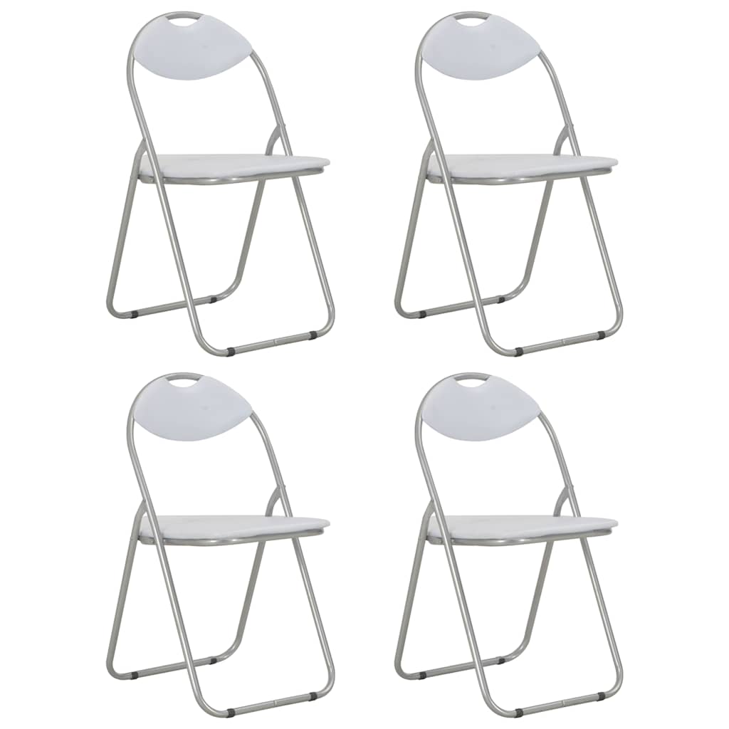 Vidaxl eetkamerstoelen inklapbaar 4 st kunstleer wit