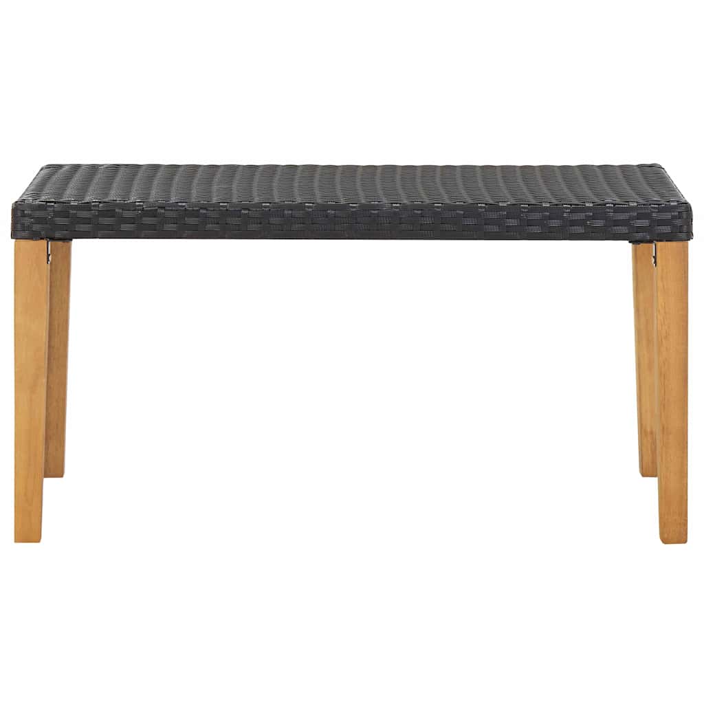 Vidaxl tuinbank 120 cm poly rattan en massief acaciahout zwart