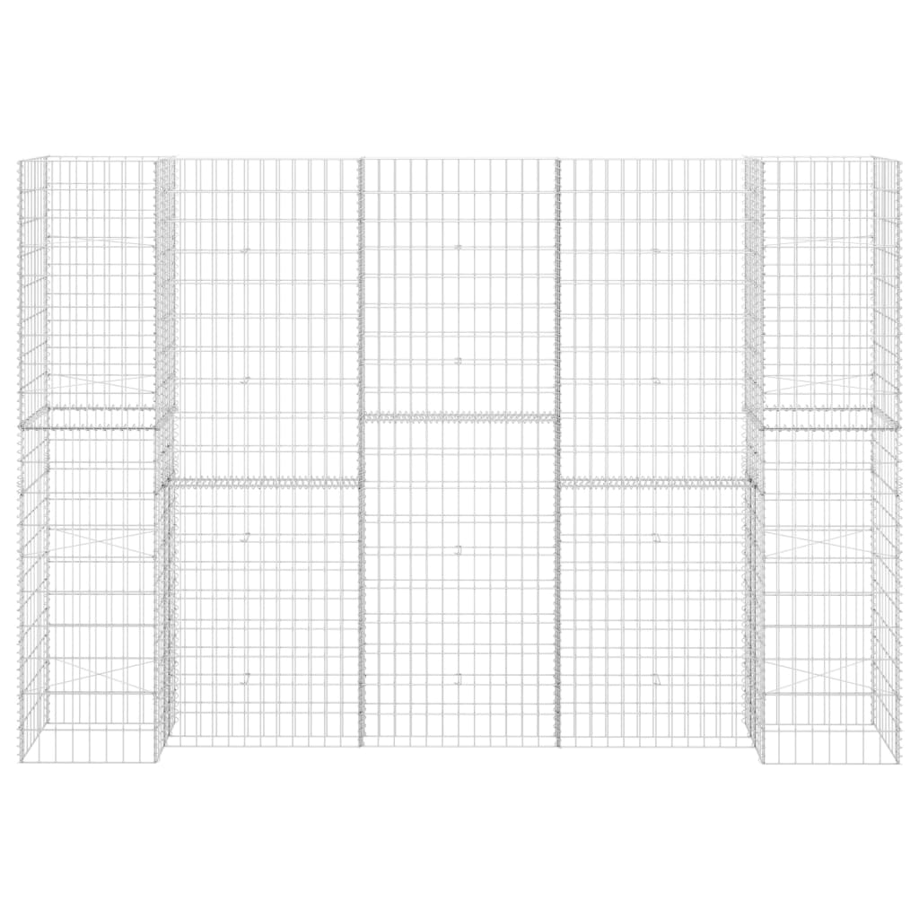 Vidaxl Gabion-Pflanzer H-förmig 260x40x200 cm Stahldraht