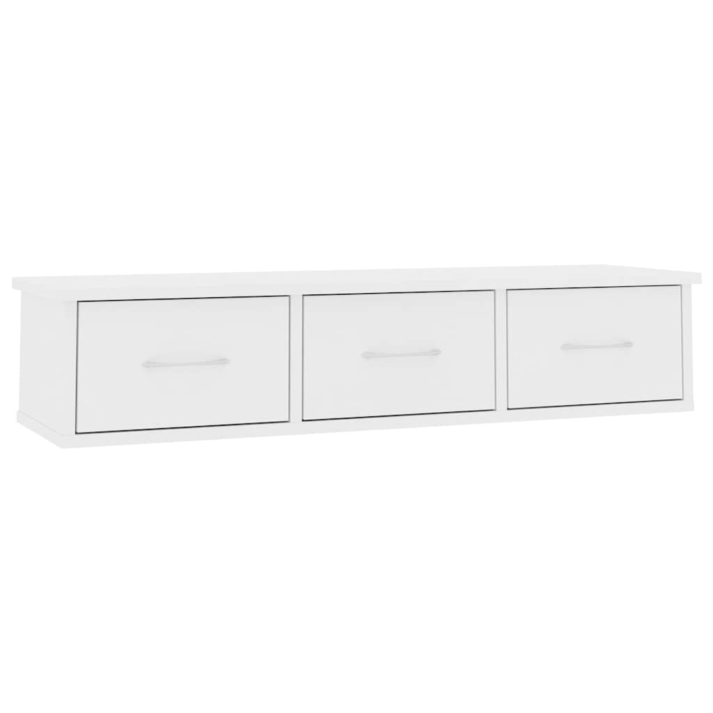 Vidaxl wandschap met lades 88x26x18,5 cm bewerkt hout wit