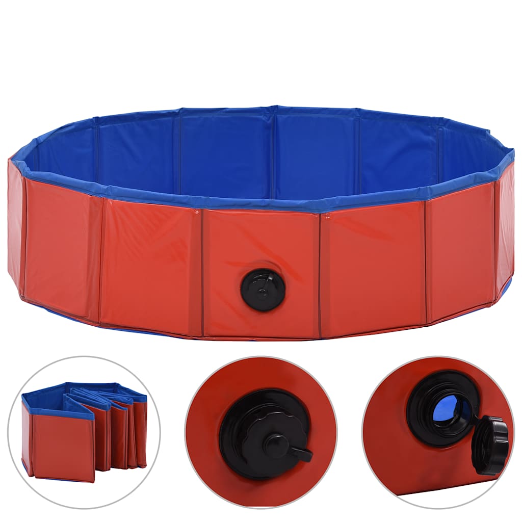 Vidaxl Dog Schwimmbad zusammenklappbar 80x20 cm PVC rot