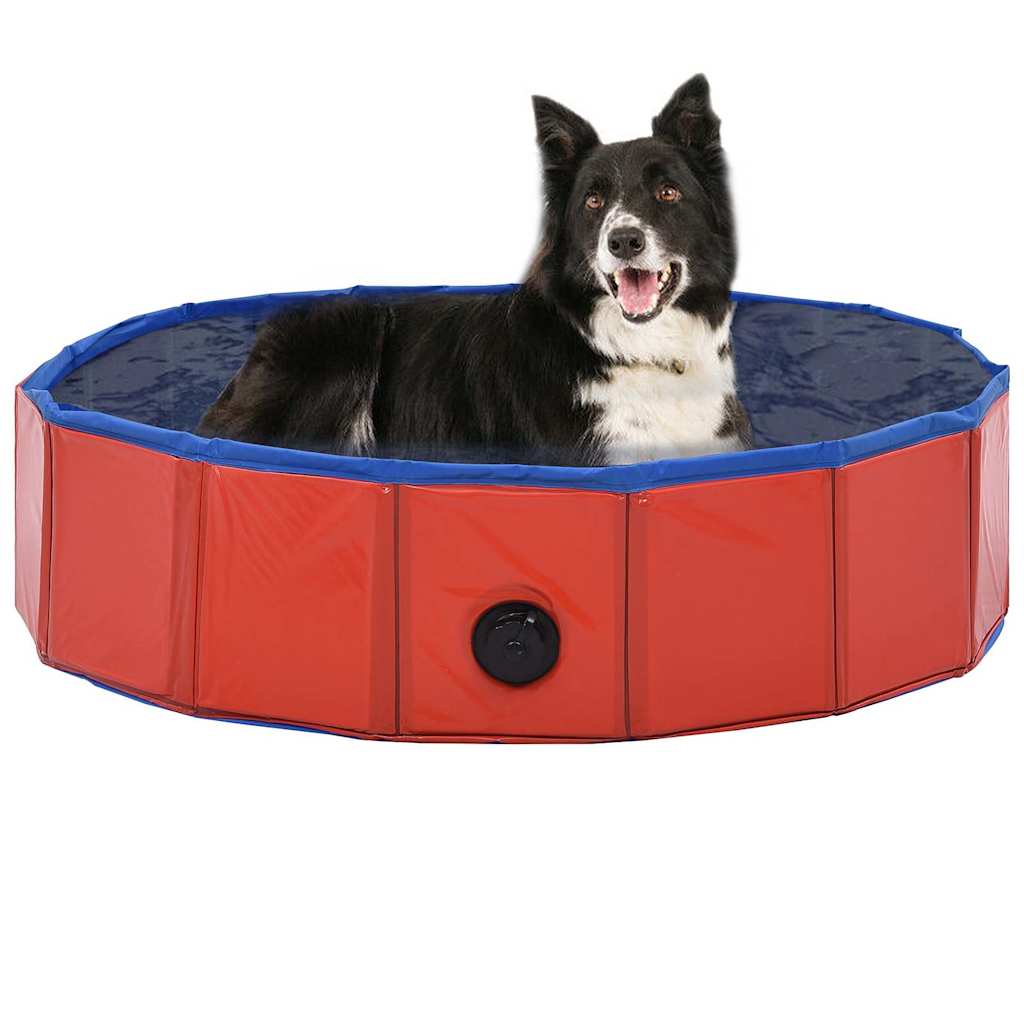 Vidaxl Dog Schwimmbad zusammenklappbar 80x20 cm PVC rot