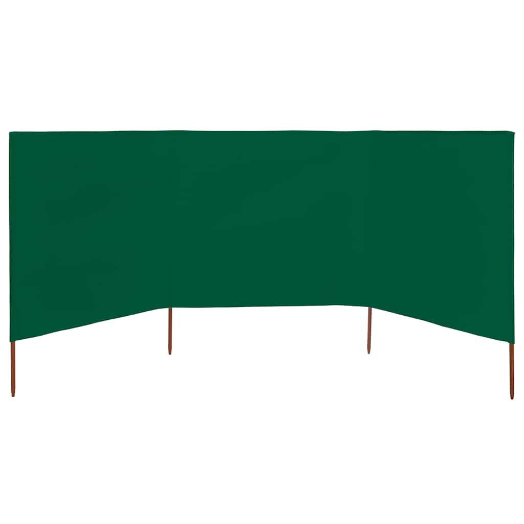 Vidaxl Windschutzscheibe 3 Paneele 400x80 cm Stoff grün