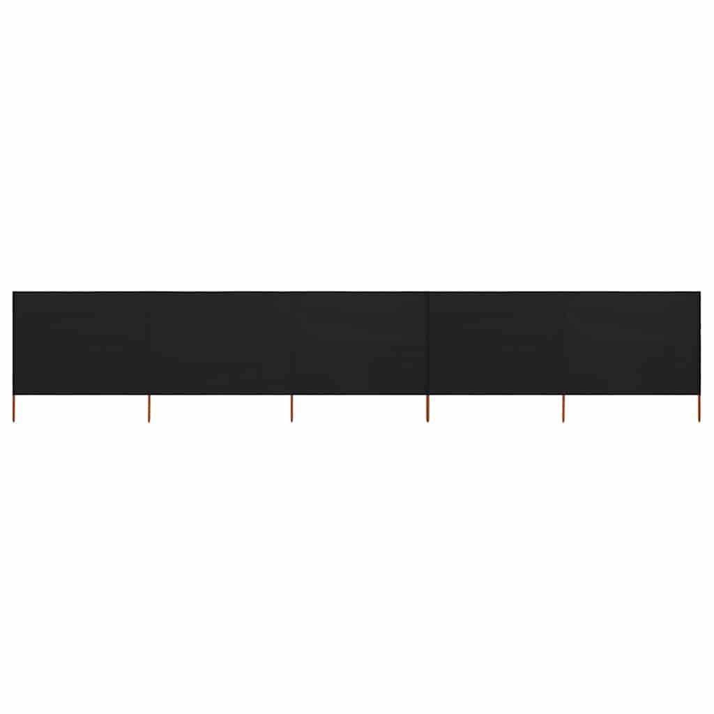Vidaxl Windschutzscheibe 5 Paneele 600x80 cm Stoff schwarz