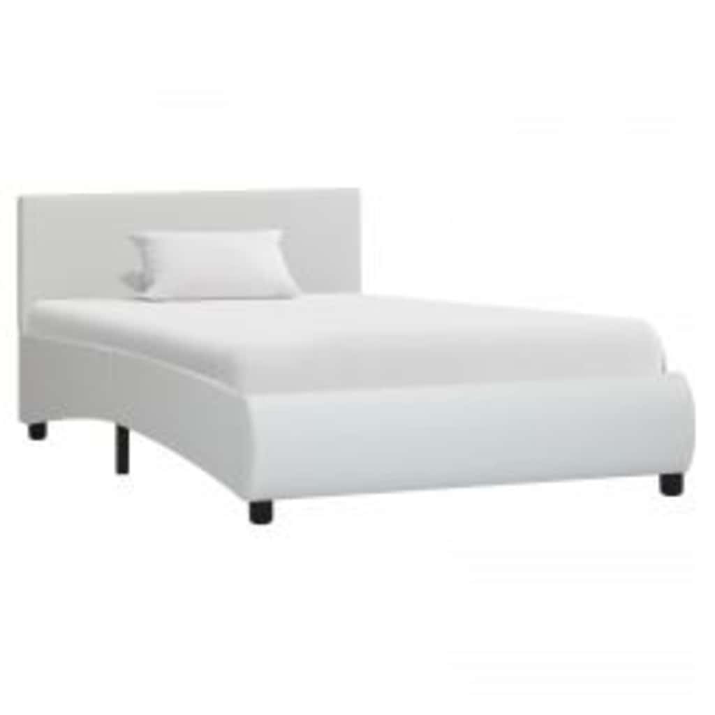 Vidaxl bedframe met led kunstleer wit 90x200 cm
