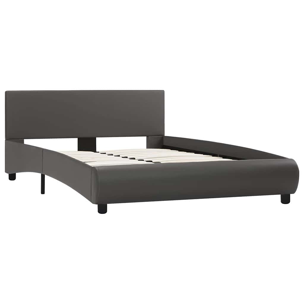 Vidaxl bedframe met led kunstleer grijs 120x200 cm