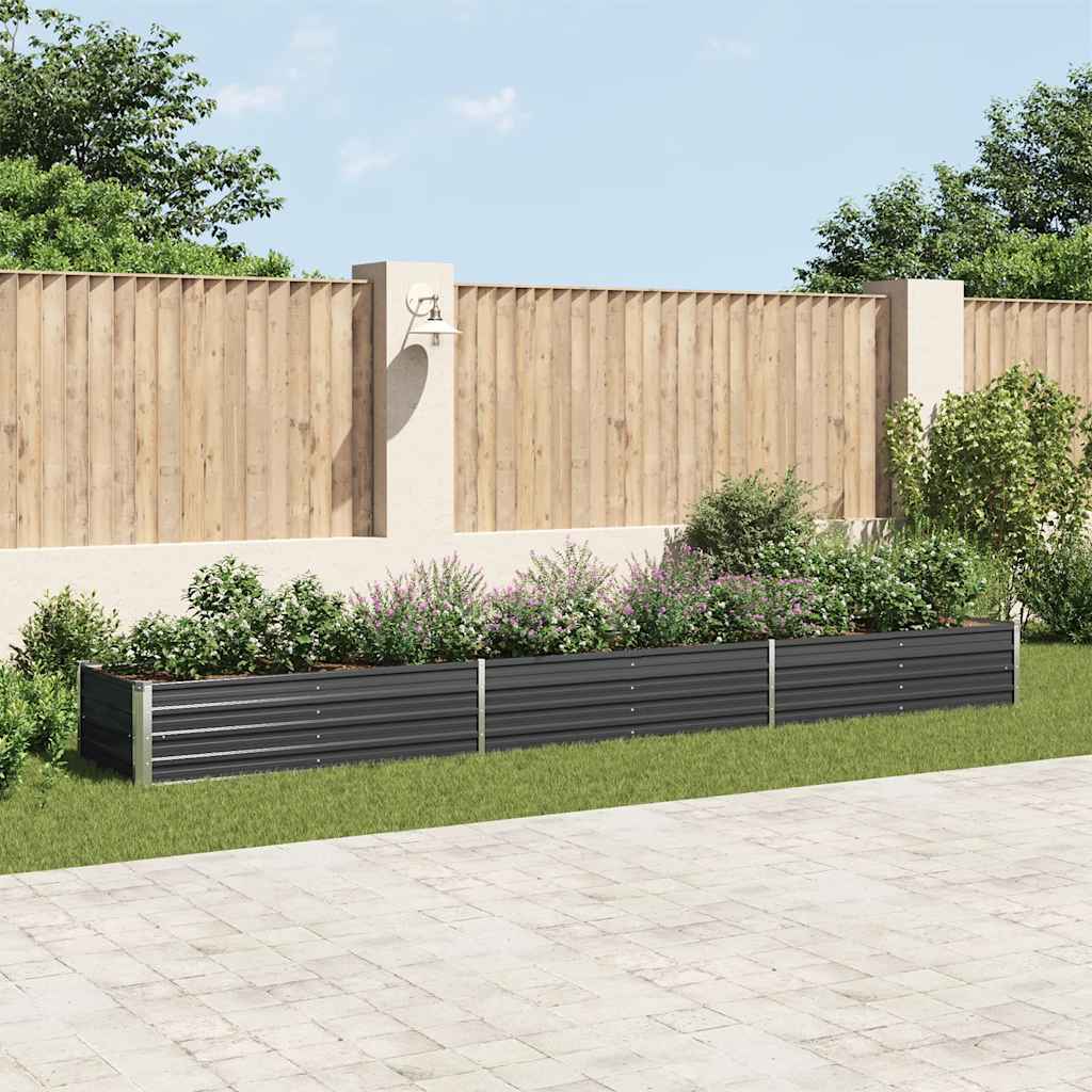 Vidaxl -Pflanzer 480 x 80 x 45 cm verzinkter Stahl -Anthrazit angehoben