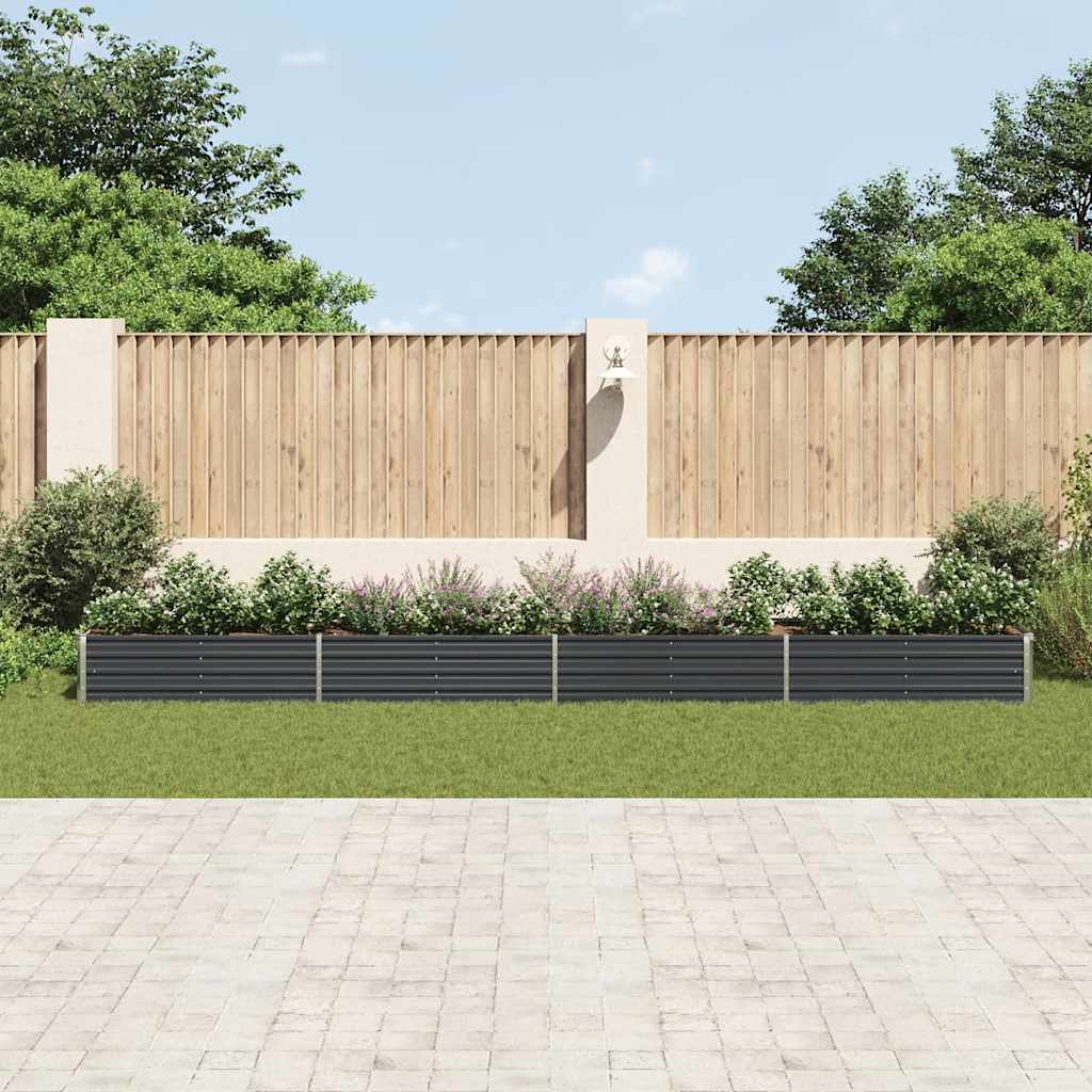 VIDAXL -Pflanzer erhöhte 600 x 80 x 45 cm verzinkte Stahl -Anthrazit