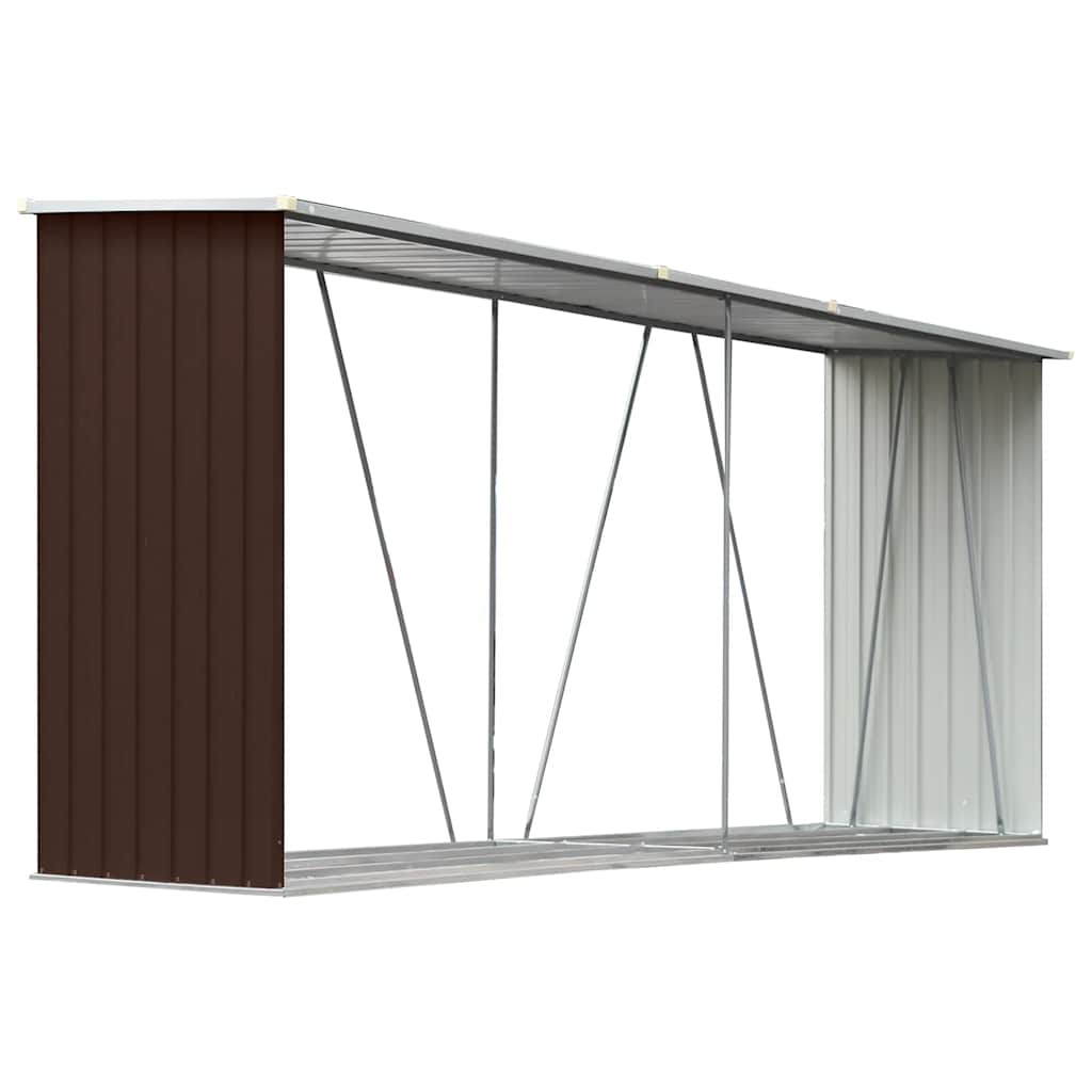 Vidaxl Brennholz Shed 330x84x152 cm verzinkter Stahlbraun