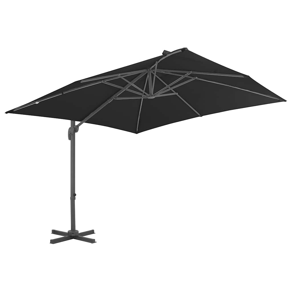 Vidaxl schwimmender Sonnenschirm mit Aluminiumstange 3x3 m schwarz