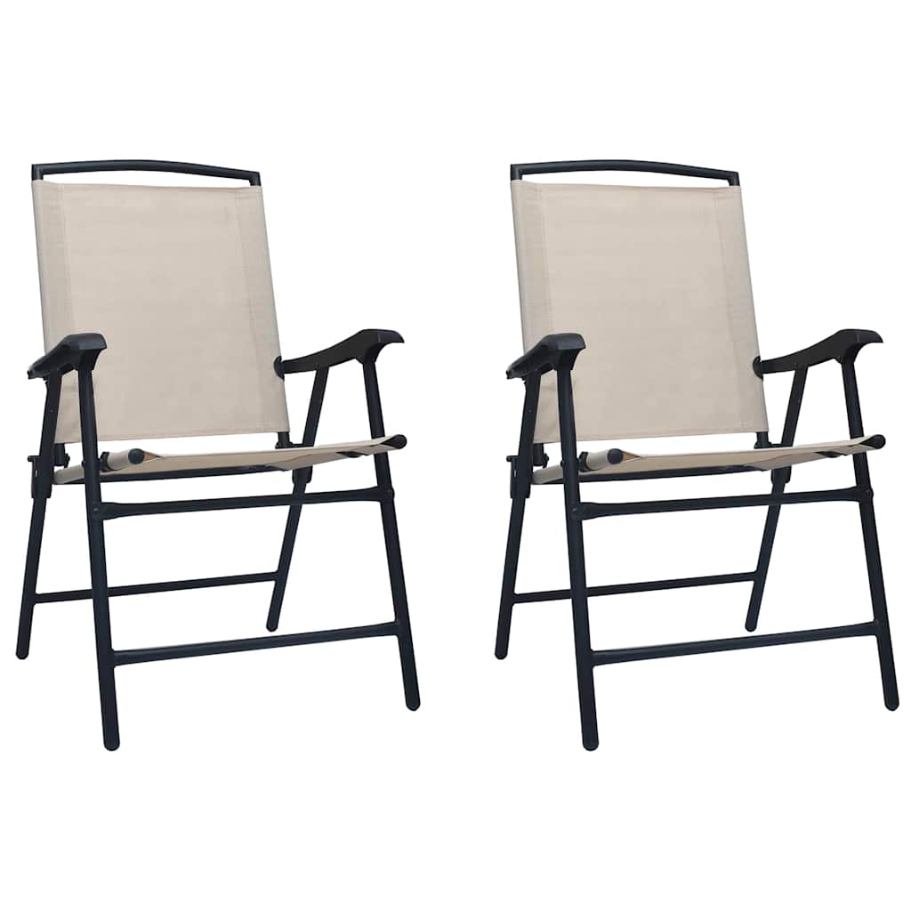Vidaxl tuinstoelen inklapbaar 2 st textileen crème