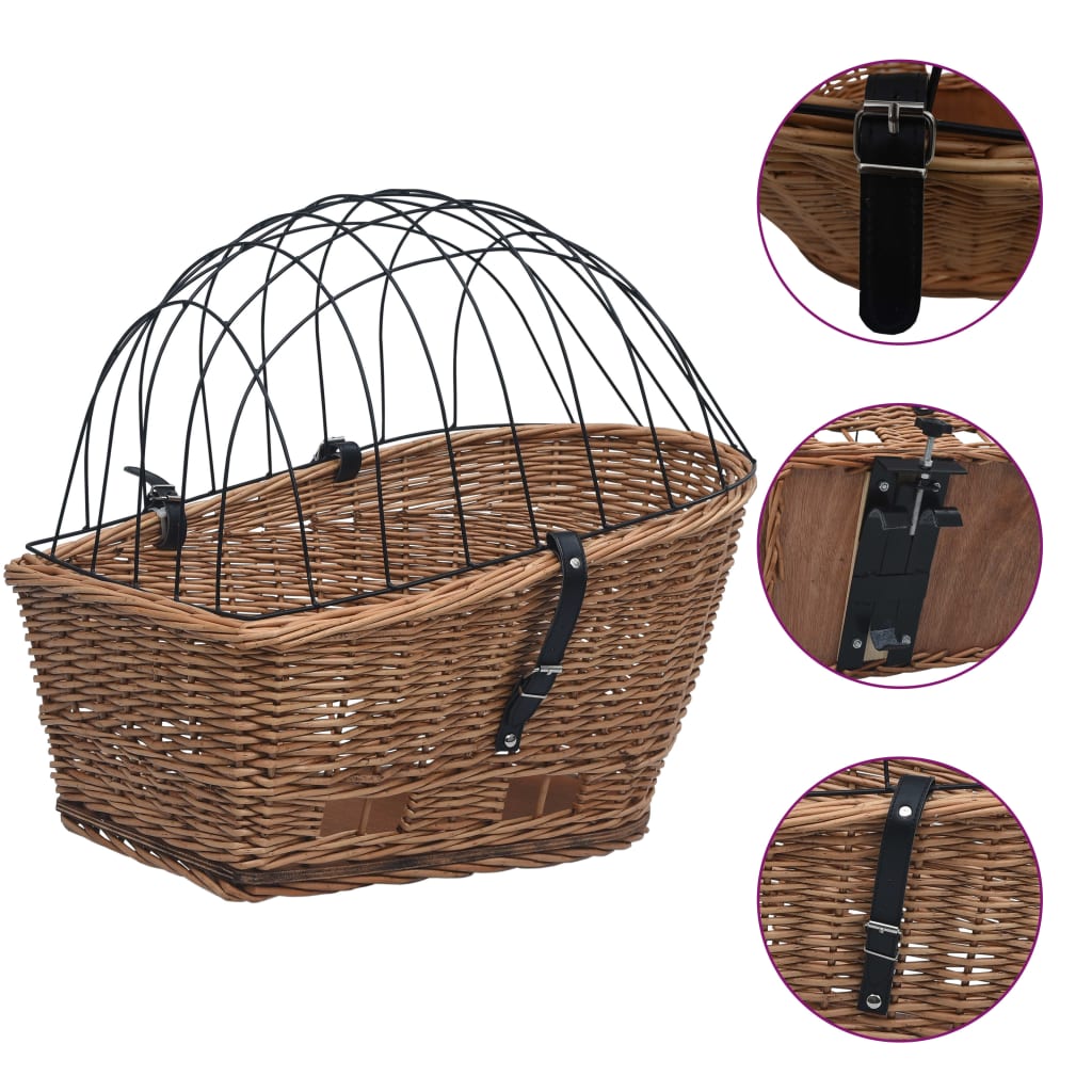 Vidaxl -Fahrradkorb für Gepäckregal 55x31x36 cm Natural Willows