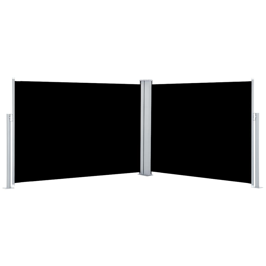 Vidaxx ausziehbarer Windschutz 120x1000 cm schwarz