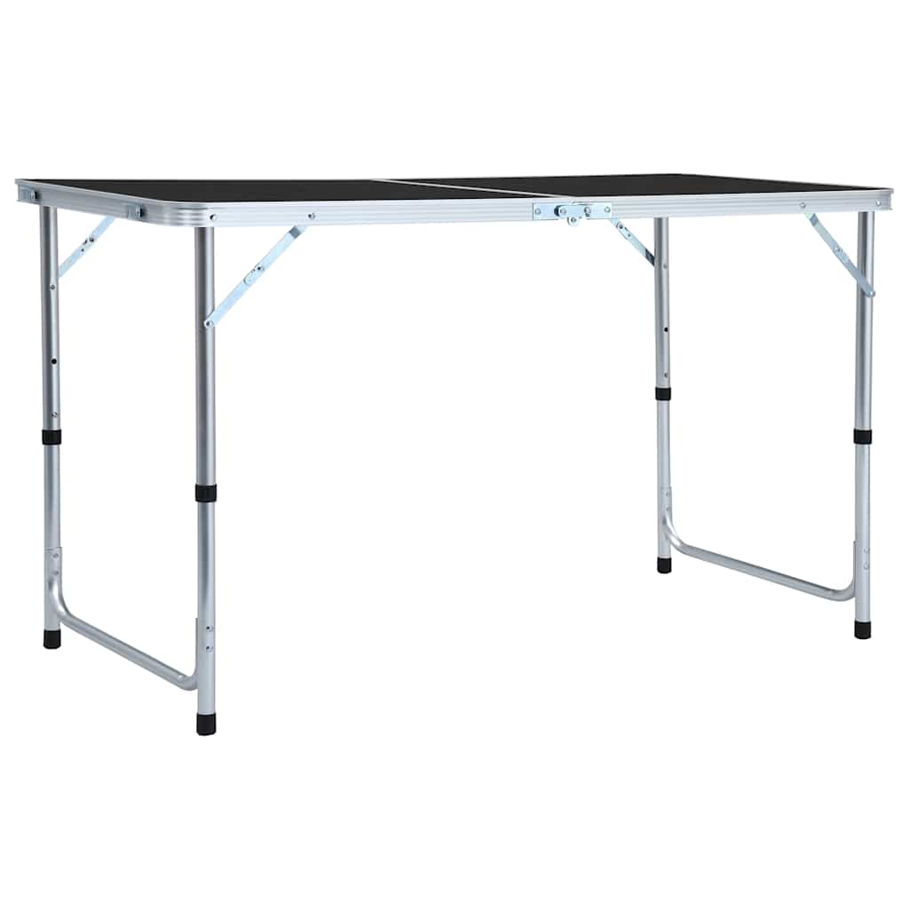 VIDAXL Camping Tabelle zusammenklappbar 120 x 60 cm Aluminiumgrau