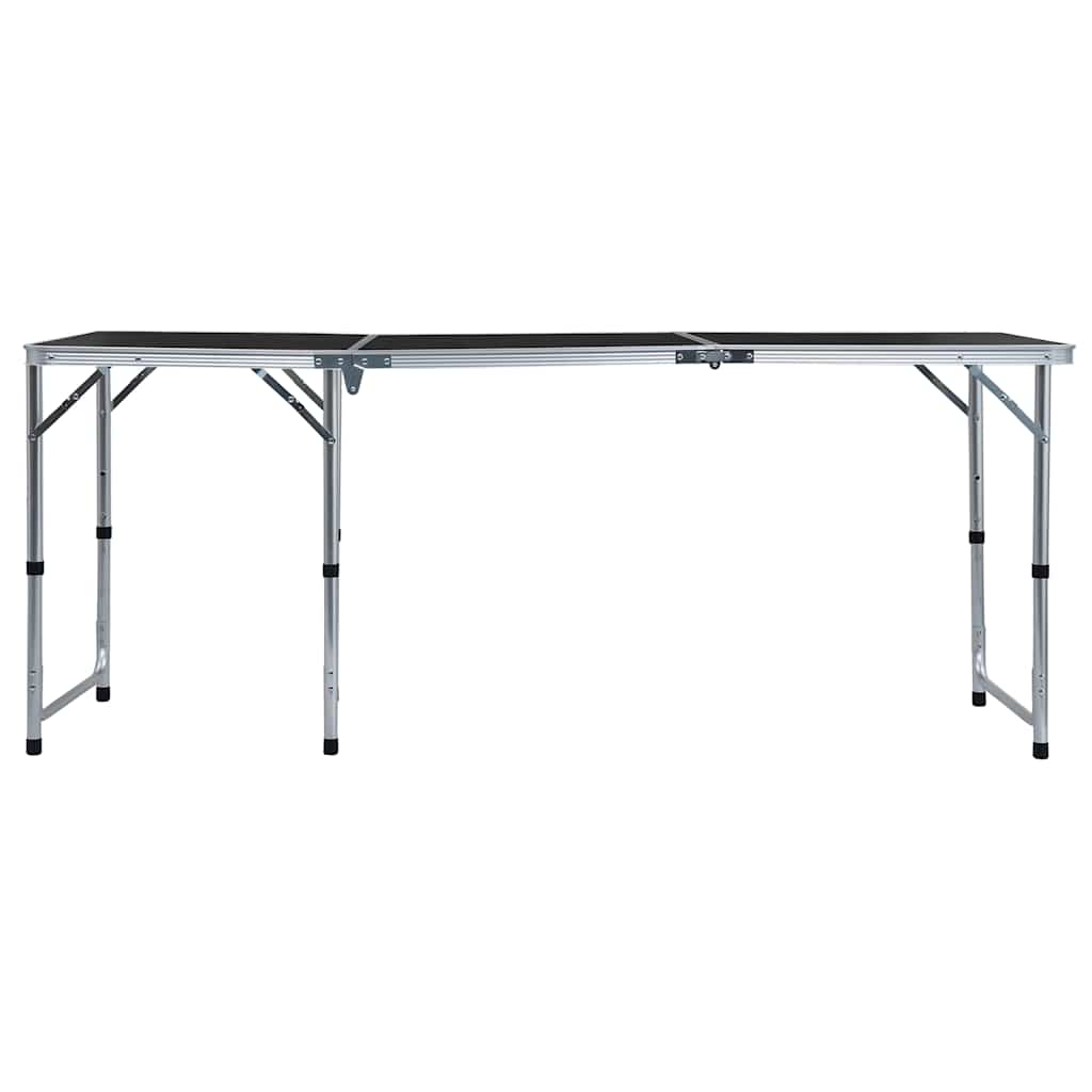 VIDAXL Camping Tabelle zusammenklappbar 180 x 60 cm Aluminiumgrau