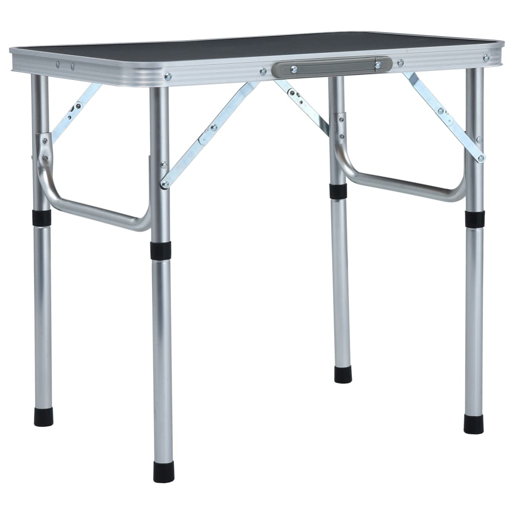 Vidaxl Camping -Tabelle zusammenklappbar 60 x 45 cm Aluminiumgrau