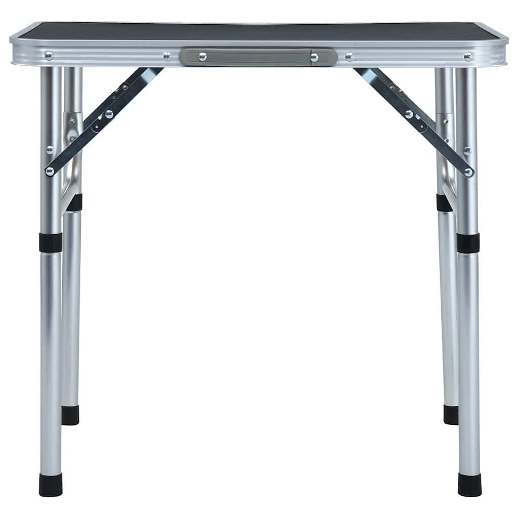 Vidaxl Camping -Tabelle zusammenklappbar 60 x 45 cm Aluminiumgrau