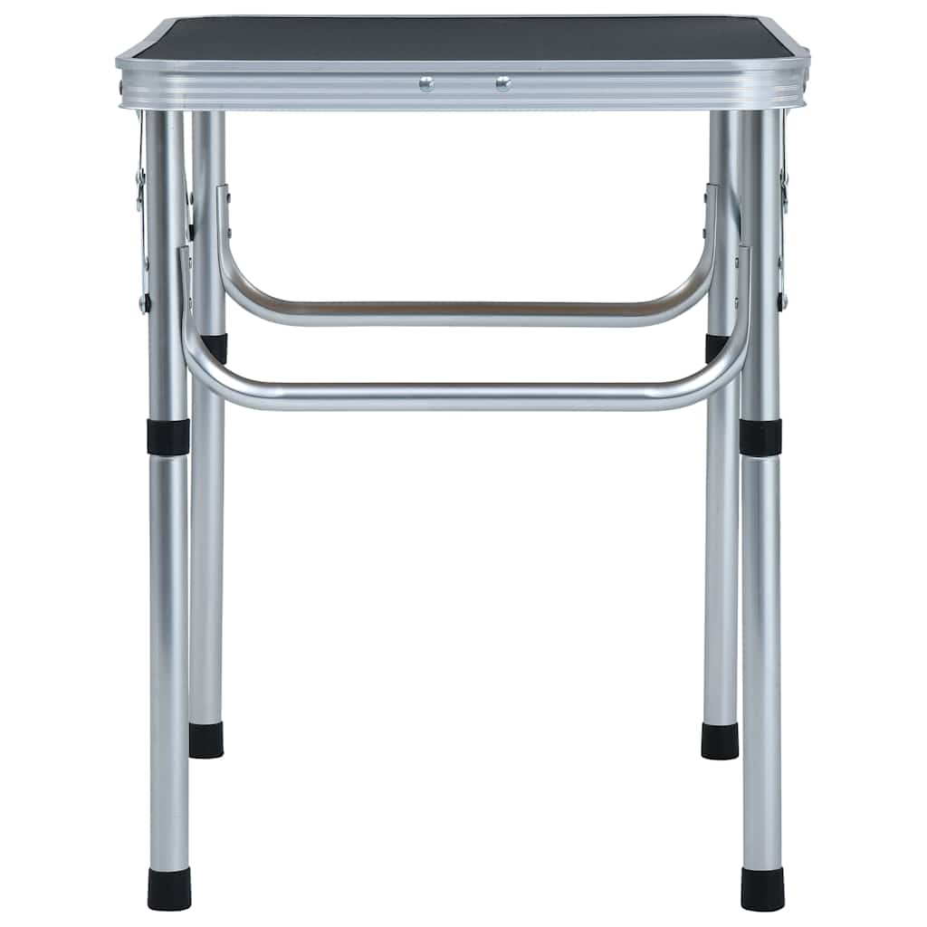 Vidaxl Camping -Tabelle zusammenklappbar 60 x 45 cm Aluminiumgrau