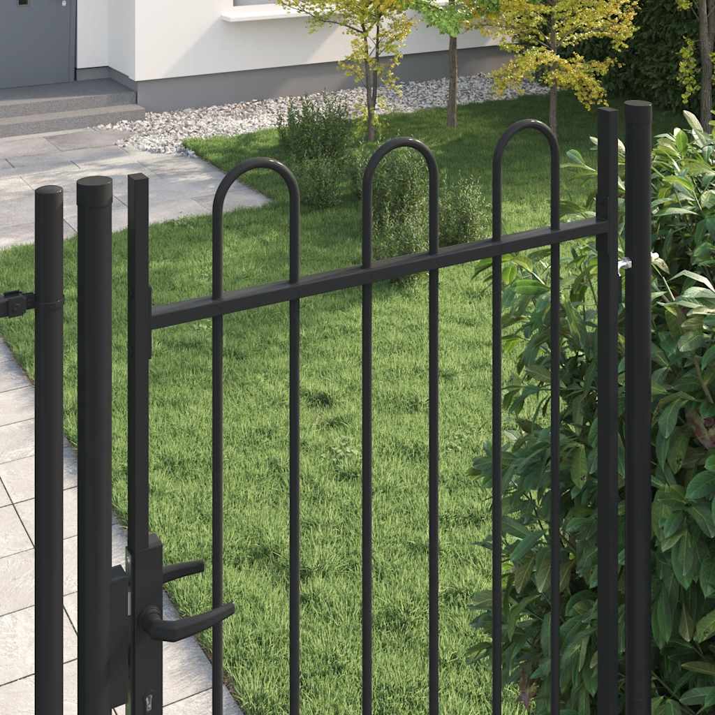 VIDAXL -Anschluss mit gebogenem Oberteil nur 1x2 m Stahlschwarz