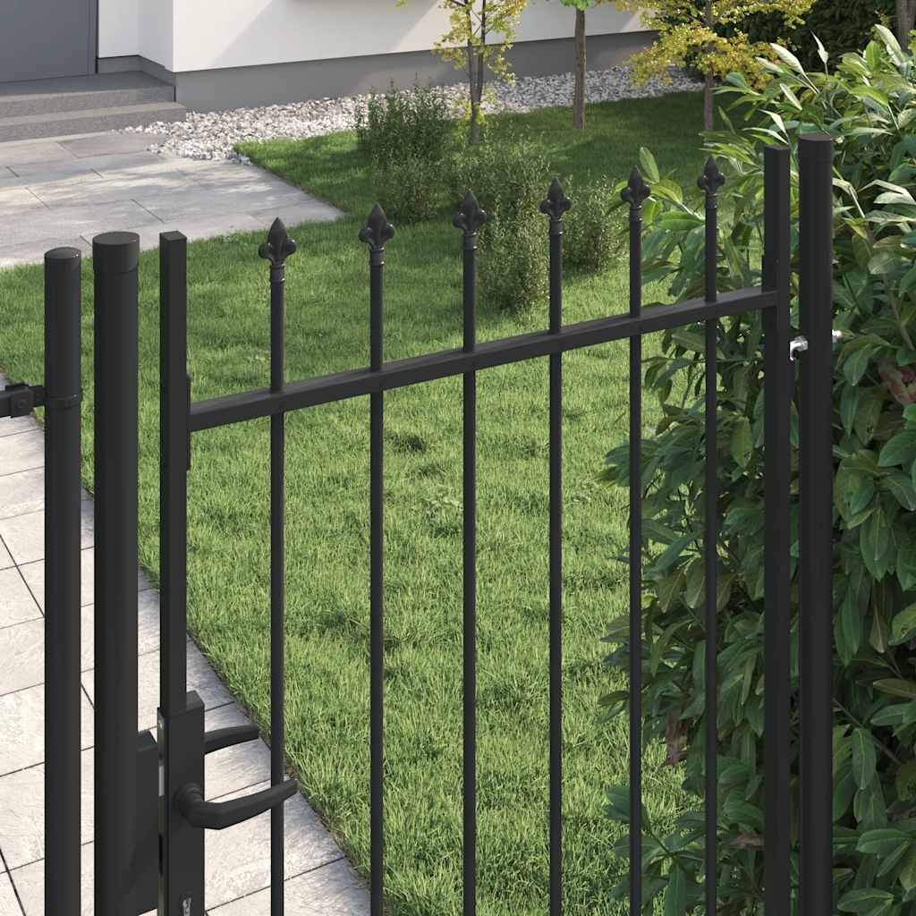 VIDAXL -Anschluss mit spitzen Top nur 1x1,75 m Stahlschwarz