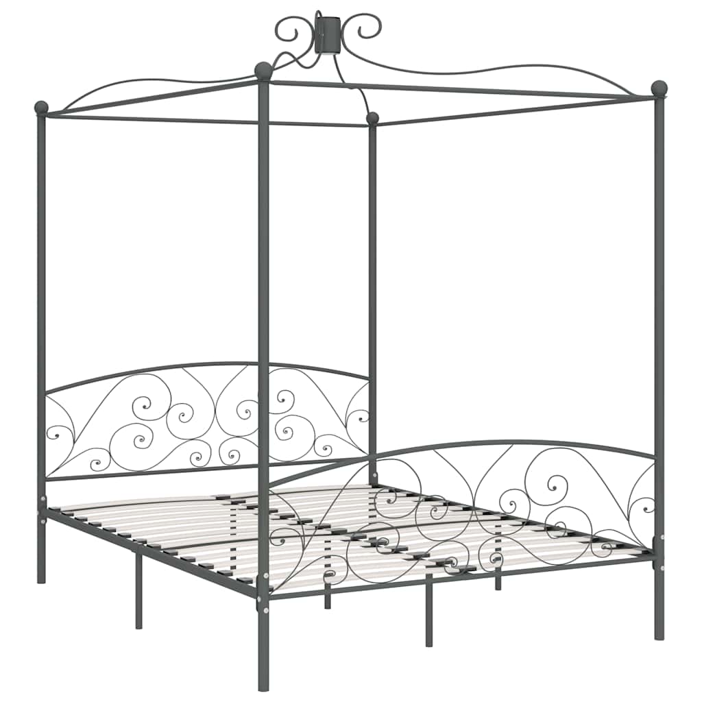 Vidaxl hemelbedframe metaal grijs 160x200 cm